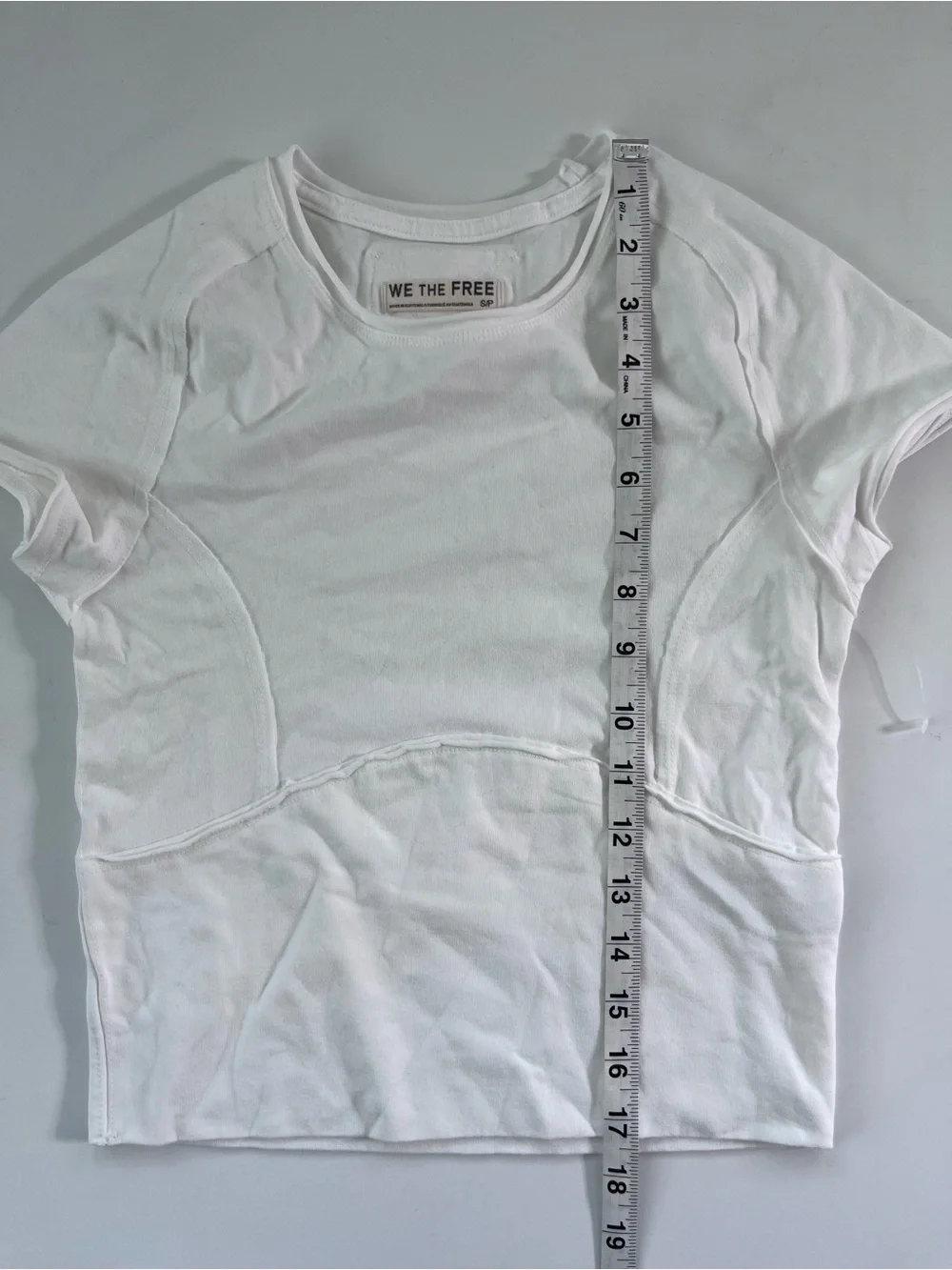 Free People White Short Sleeve Cropped Tee